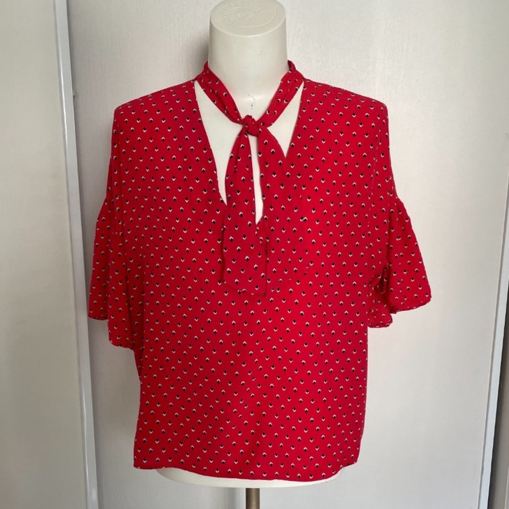 Zara Women tie front blouse